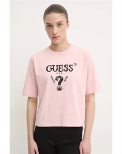 Хлопковая футболка AURLIE, розовый Guess