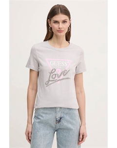 Хлопковая футболка, серый Guess