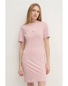 Хлопковое платье, розовый Tommy hilfiger