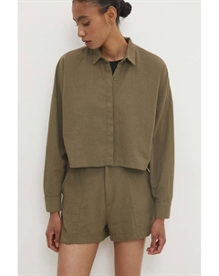 Льняная рубашка, зеленый Answear lab