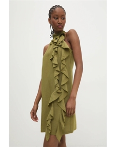 Льняное платье, зеленый Answear lab