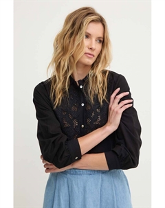 Рубашка из смесового льна, черный Answear lab