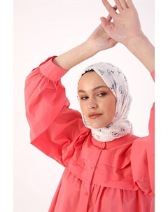 Розовая плиссированная хлопковая туника из 100 % хлопка с судейским воротником All day