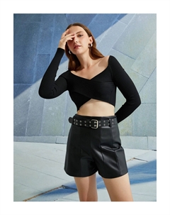 Укороченный свитер с длинным рукавом, черный Koton