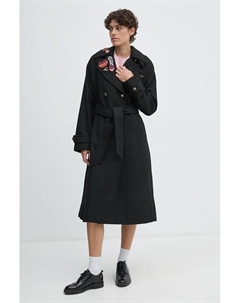 Плащ с добавлением шерсти, черный Aeronautica militare