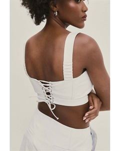 Кожаный топ, белый Answear lab