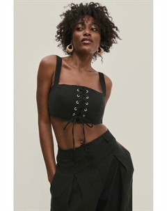 Льняной топ, черный Answear lab