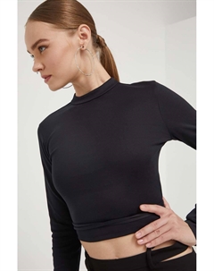 Хлопковый топ с длинными рукавами, черный Hugo