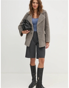 Плащ с добавлением шерсти, серый Sisley