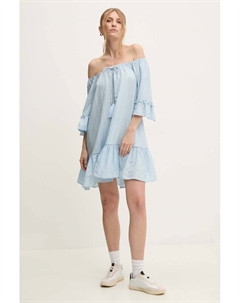 Хлопковое платье, синий Answear lab