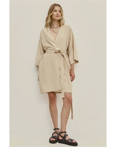 Льняное платье, бежевый Answear lab