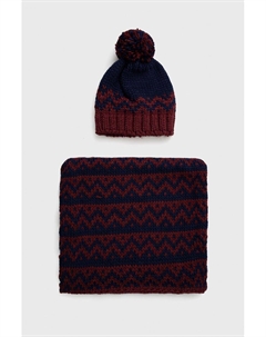 Хлопковая шапка и шейный ободок, темно-синий Answear lab