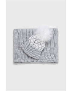 Хлопковая шапка и шейный ободок, серый Answear lab