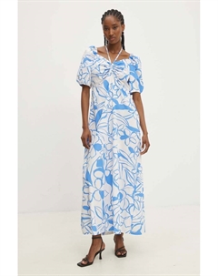 Хлопковое платье, синий Answear lab