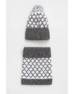 Хлопковая шапка и шейный ободок, серый Answear lab