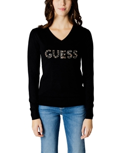 Джемпер со стразами, черный Guess