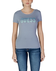 Футболка женская со стразами, светло-голубой Guess