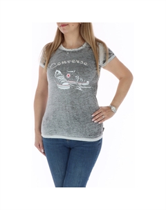 Футболка женская с принтом, серый Converse