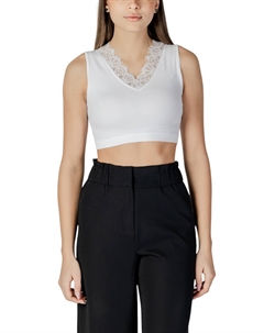 Топ женский короткий с кружевами, белый Guess