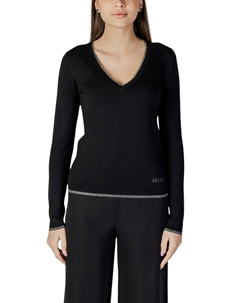 Лонгслив женский с V-образным вырезом, черный Liu jo