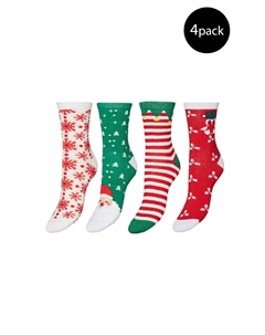 Набор женских носков новогодний 4 пары, мультиколор Vero moda