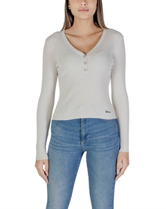 Кофта с воротником на пуговицах, белый Guess