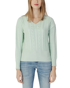 Джемпер однотонный, зеленый Guess