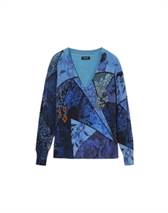 Кофта с глубоким вырезом, синий Desigual