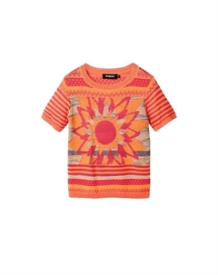 Кофта женская с принтом и коротким рукавом, мультиколор Desigual