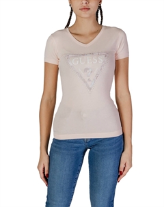 Футболка женская с V-образным вырезом, розовый Guess