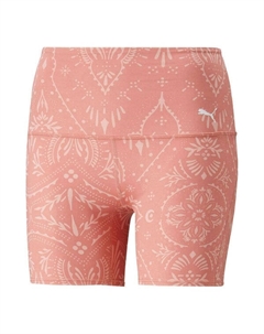 Шорты studio printed 5 inch training legging short 'rosette', розовый Puma