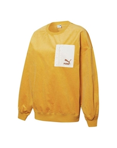 Свитер contrasting colors zipper pocket sports round neck pullover 'yellow', желтый Puma