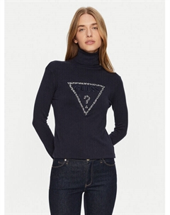Свитер с высоким воротником обычного кроя, синий Guess