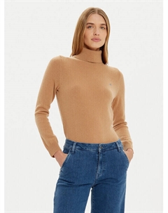 Свитер с высоким воротником обычного кроя, бежевый Gant