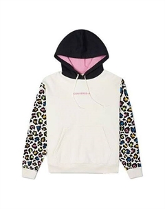 Толстовка rainbow leopard print pullover hoodie 'off white', белый Converse