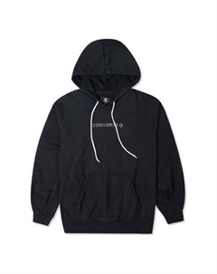 Свитер logo embroidered loose knit hoodie black, черный Converse