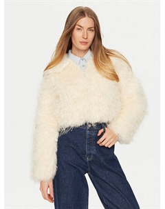 Шуба стандартного кроя, экрю Eleh