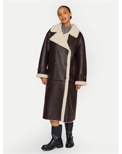 Шуба свободного кроя, коричневый Vila