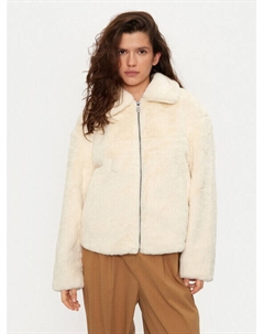 Шуба стандартного кроя, экрю United colors of benetton