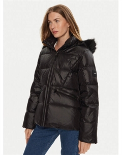 Пуховик стандартного кроя, черный Calvin klein