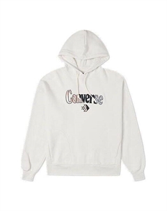 Свитер logo embroidered loose fleece hoodie white, белый Converse
