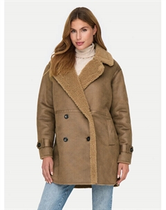 Шуба стандартного кроя, коричневый Only