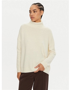 Свитер свободного кроя с высоким воротником, экрю Weekend max mara