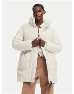 Пуховик стандартного кроя, экрю Desigual