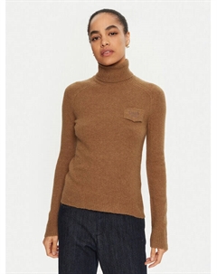 Свитер с высоким воротником обычного кроя, коричневый Liu jo