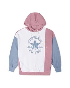 Толстовка oversized color-blocked pullover hoodie 'pink aura multi', розовый Converse