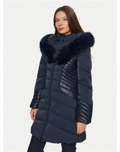 Пуховик стандартного кроя, синий Guess