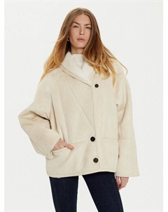 Шуба стандартного кроя, экрю Vicolo