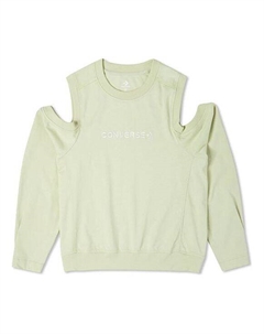 Свитер twisted knits cold shoulder top 'light green', зеленый Converse