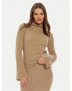 Свитер с высоким воротником обычного кроя, бежевый Liu jo